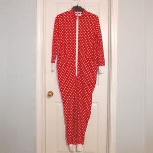 ❄️Is Christmas! Goodnight Kiss Pock A Dots Women's Sleepwear Jumpsuit Pijama L